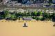 Luftbild: Hochwasser an der Binger Rheinfront, Juni 2013