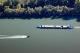 Luftbild: Schiffe im Rhein